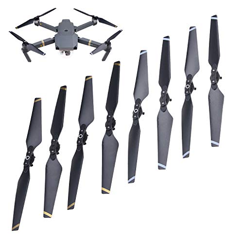CamKix Propellers for DJI Mavic Pro - 2 Sets (8 Blades) - Black - Quick Release Foldable Wings - Flight Tested - Essential DJI Mavic Pro Accessory - Excellent Reliability and Responsiveness