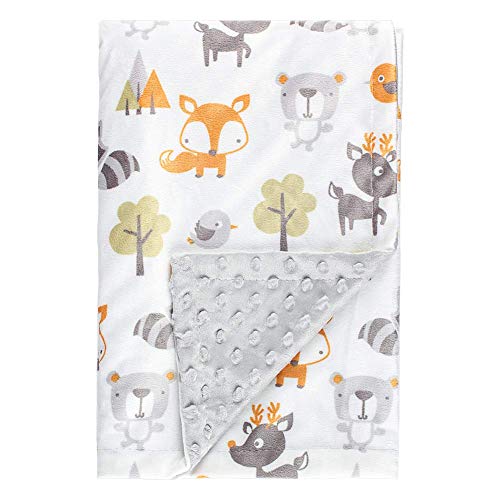 Fox Baby Blanket Boys Soft Minky Baby Blanket Fleece Baby Girl Security Fox Blanket Plush Dot Toddler Baby Newborn Blanket Woodland for Nursery Stroller Crib Receiving Blanket Infant Unisex (Bear Fox)