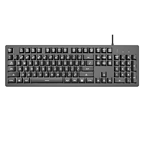 FIRSTBLOOD ONLY GAME. DKS100 Computer Keyboard, DOUYU White Backlit Mechanical Feel Membrane Gaming Keyboard, Wired 104 Keys for Gaming Office and Typing, Black
