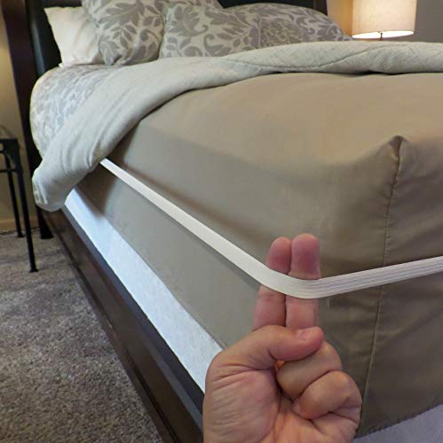 RUBBER HUGGER Bed Sheets Holder Band, King Size Mattress, Sheet Holder for Corners, Elastic Bedding Holder Band to Hold Sheets on The Bed, 1 Strap for Adjustable Mattresses Included, Large Size