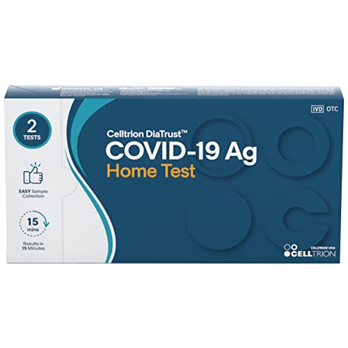 Celltrion DiaTrust COVID-19 Ag Home Test, 2 Tests Per Pack, FDA EUA Authorized Multiple Target OTC Test, Result in 15 Minutes Without Sending to a Lab