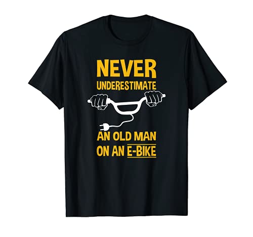 Mens An Old Man On An E-Bike Funny T-shirt