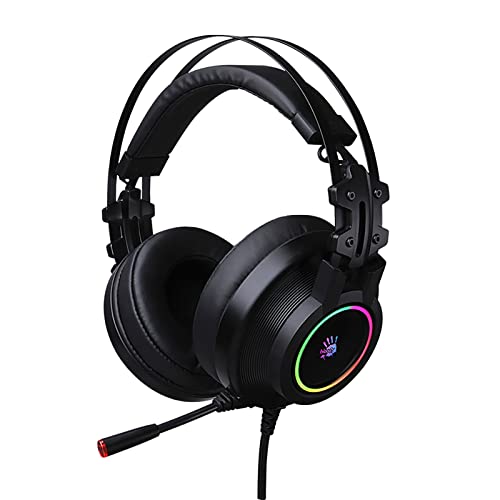 Bloody G528C Wired RGB Gaming Headset, 7.1 Virtual Surround Sound, Noise Cancelling Microphone with Braided USB Cable, On-Ear Volume Control for FPS MMO Games