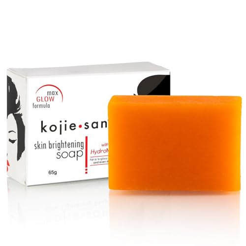 Kojie San Skin Brightening Soap - Original Kojic Acid Soap that Reduces Dark Spots, Hyperpigmentation, & Scars with Coconut & Tea Tree Oil– 65g x 1 Bar