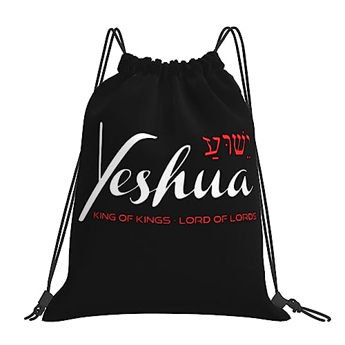 MISTHO Yeshua Jesus Christian Drawstring Backpack String Storage Bags Bulk Gym Sports Travel Swimming Sackpack