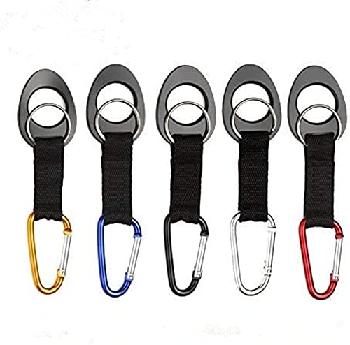 UEJUNBO Durable Silicone Water Bottle Holder Clip Hook Carrier with Carabiner attachment & Key Ring, Fits Any Disposable Water Bottles for Outdoor Activities Bike Camping Hiking Traveling Daily Use (1)
