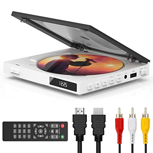 Super Mini DVD Player for TV, HDMI AV Output Portable Palm-Size DVD CD Player All Region Free, HD 1080P, USB Supported, HDMI/AV Cables Included