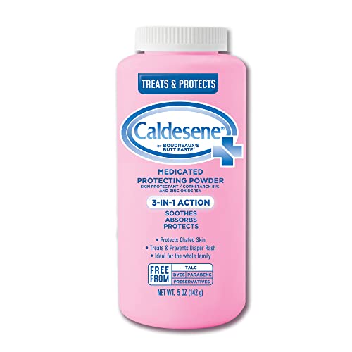 Caldesene Medicated Protecting Body Powder with Zinc Oxide and Cornstarch, Talc Free, 5 Oz