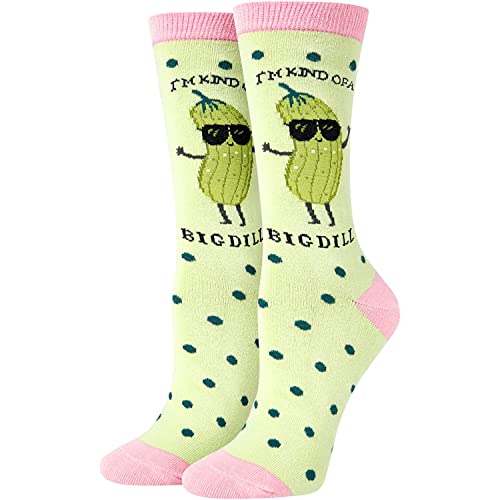 sockfun Pickle Gifts for Pickle Lovers, Pickle Socks Pun Socks Women, Funny Socks for Women with Sayings Girls