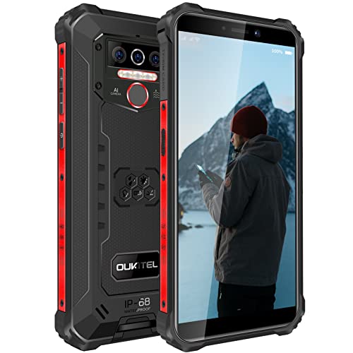 OUKITEL Rugged Cell Phone Unlocked WP5, 8000mAh Battery IP68 Waterproof Smartphone, 4GB RAM 32GB ROM (SD 256G) 5.5 HD+ Android 10 Rugged Mobile Phone, 13MP Triple Camera, Dual 4G Face ID/WiFi/GPS