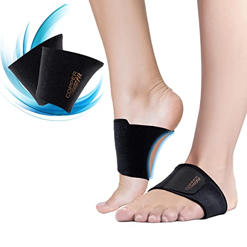 Copper Fit Health Unisex Arch Relief Plus with Built-In Orthotic Support, Black