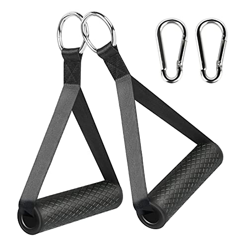 Resistance Bands Handles - Cable Machine Exercise Handles with 2 Carabiner, Fitness Handles for Home Gym Strength Training(2 PCS Handles)