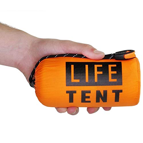 Go Time Gear Life Tent Emergency Survival Shelter – 2 Person Emergency Tent – Use As Survival Tent, Emergency Shelter, Tube Tent, Survival Tarp - Includes Survival Whistle & Paracord (Orange, 1pack)