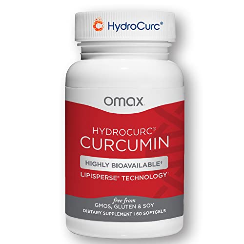 Omax HydroCurc Turmeric Curcumin Softgels, Highly Bioavailable for Natural Joint Relief, Nanoparticle Potency & Absorption (60 Softgels)