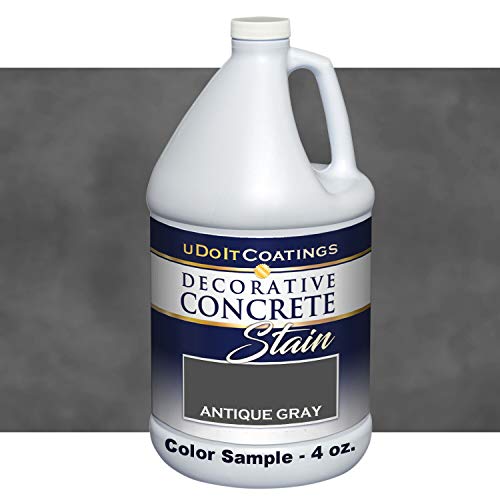 Decorative Concrete Stain. Industrial-Quality. Eco-Friendly. 20 Colors. Samples & How-to Videos. Indoor/Outdoor Use. (Sample Antique Gray)