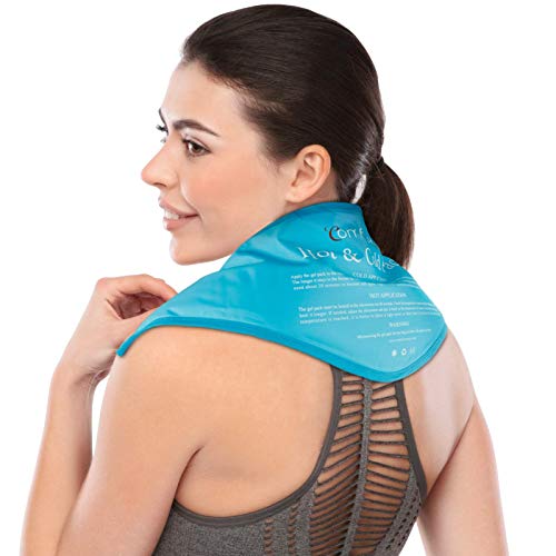Neck Ice Pack, Comfytemp Shoulder Gel Ice Pack, Reusable Cold Pack Compress, Flexible Hot and Cold Therapy Wrap for Injuries, Swelling, Pain Relief, Bruises, Sprains, Inflammation 23'x8'x5'