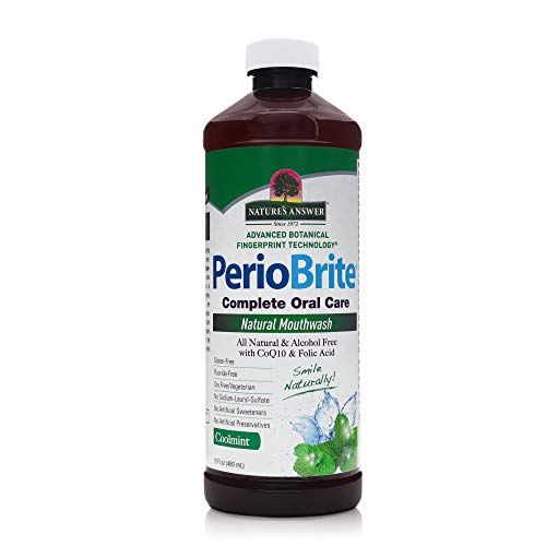 Nature's Answer Periobrite Cool Mint All-Natural Mouthwash | Promotes Healthy Teeth & Gums | Fights Bad Breath | Flouride-Free, Alcohol-Free & Gluten-Free | No Articial Preservatives 16oz (2 Pack)