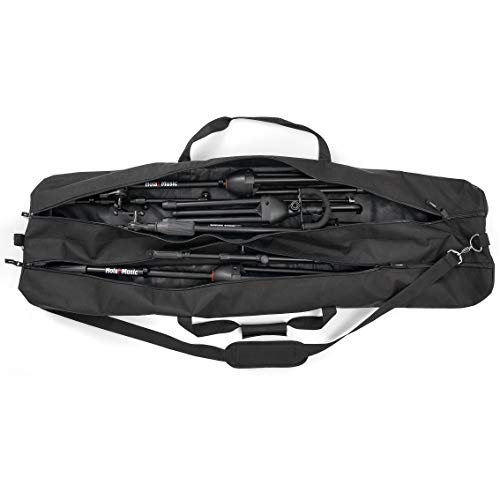 Speaker and Microphone Stand Gig Bag by Hola! Music, Dual Compartment, 50 Inch Long with Shoulder Strap