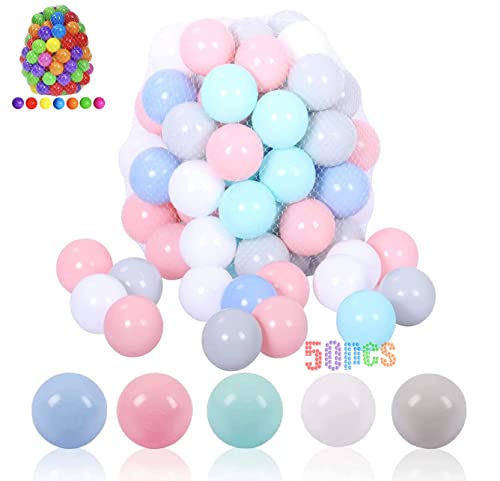 LANGXUN 50pcs Soft Plastic Ball Pit Balls for Kids - Ideal Baby Toddler Ball Pit Play Tent, Baby Pool Water Toys, Kiddie Pool, Party Decoration, Photo Booth Props