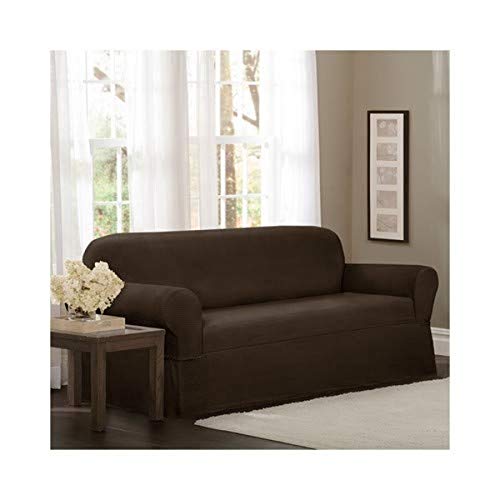 MAYTEX Torie Stretch 1-Piece Loveseat Furniture Cover/Slipcover, Chocolate