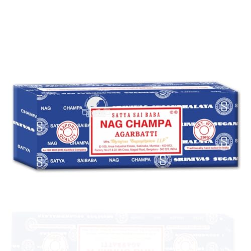 Satya Sai Baba Nag Champa Agarbatti, 250gms Hand Rolled Fine Quality Incense Sticks for Purification, Relaxation, Positivity, Yoga, Meditation