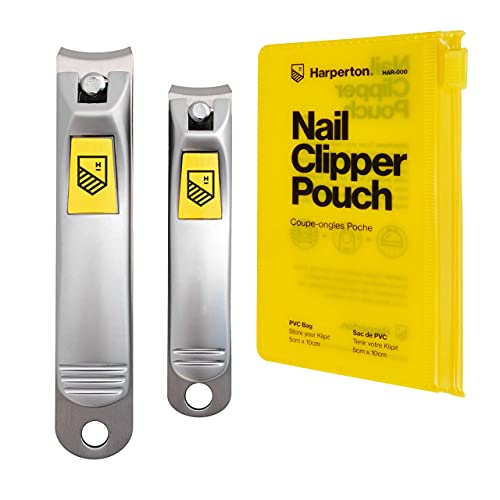Harperton Nail Clippers Set - 2 Pack Stainless Steel Ingrown Toenail Tool, Professional Fingernail & Toenail Clippers for Thick Nails…