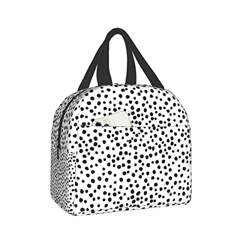 UYEUGV Aesthetic Polka Dot Lunch Bag Box for Women Teens Boys Girls, Insulated Cute Lunch Bag Reusable Personalized Stylish