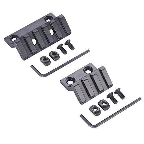 Pinty 45 Degree Offset Rail Mount 2 Pack 3 Slot and 5 Slot Offset Scope Mounts for 20mm Picatinny Rails Angled Mounts for M System Flashlights Laser Sights and More, Set of 2