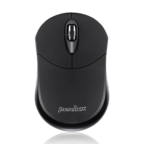 Perixx PERIMICE-802B Wireless Bluetooth Mouse - Portable Design for Windows, iOS, and Android Tablet - Black Rubber Black