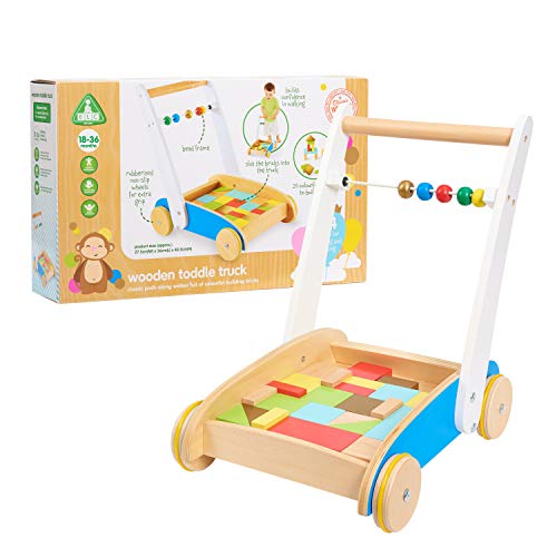 Early Learning Centre Wooden Toddle Truck, Hand Eye Coordination, Physical Development, Instills Confidence, Toys for Ages 18-36 Months, Amazon Exclusive, by Just Play