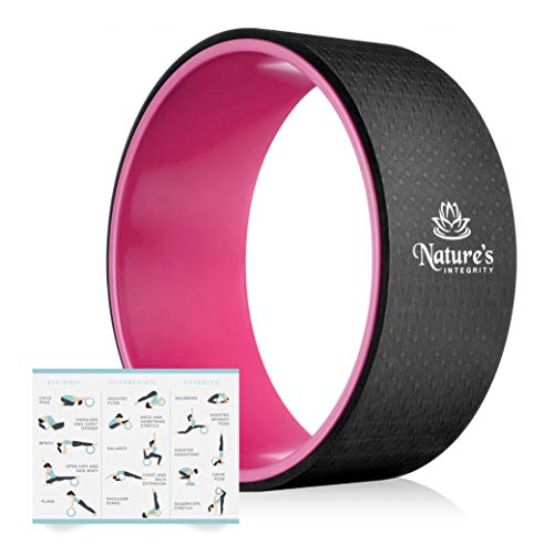 Nature's Integrity Yoga Wheel for Stretching and Back Pain - 13' Dharma Yoga Circle Ring, Back Stretcher, Spine Roller - Deep Tissue Massage - Myofascial Release- Bonus Pose Guide Included