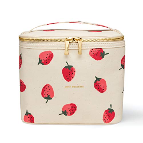 Kate Spade New York Insulated Lunch Tote, Small Lunch Cooler, Cute Lunch Bag for Women, Thermal Bag with Double Zipper Close and Carrying Handle, Strawberries
