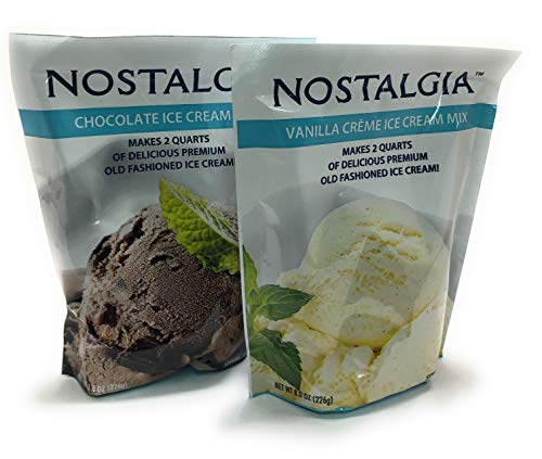 Nostalgia Chocolate and Vanilla Creme Ice Cream Mix, 8 oz Variety Set