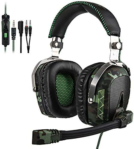 SADES SA926T Camo Xbox One Headset Surround Sound Over-Ear Headphones, Gaming Headsets for Xbox One/PC/Mac / PS4 / Phone/Laptop-Camouflage