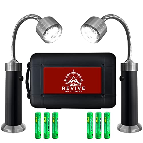 Revive Outdoors Grill Lights for BBQ with Bright LED Lights, Magnetic Base, and Flexible Gooseneck -Great BBQ Accessories -Includes Batteries