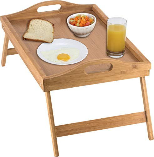 Home-it Bed Tray table with folding legs, and breakfast tray Bamboo bed table and bed tray with legs