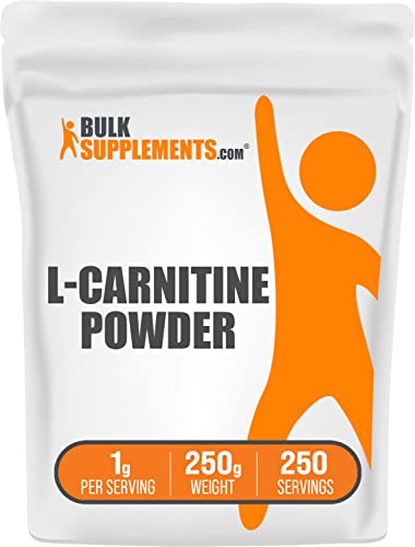 BULKSUPPLEMENTS.COM L-Carnitine Powder - Carnitine Supplement, L Carnitine 1000mg, Carnitine Powder - Amino Acids Supplement, Energy Support - Gluten Free, 1g per Serving, 250g (8.8 oz)