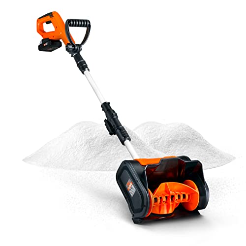 SuperHandy Snow Thrower/Power Shovel, Cordless Rechargeable DC 20V, Handheld, Lightweight | 10' in. Width 5' in. Depth, 25' ft Throwing Distance, 300 lbs per Min