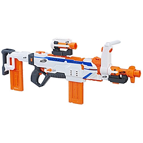 Nerf Modulus Regulator Fully Motorized Blaster, 3 Firing Modes, 2X 12-Dart Clips, 24 Nerf Elite Darts, Nerf Full Auto Blaster, Kids Outdoor Toys (Amazon Exclusive)