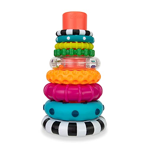 Sassy Stacks of Circles Stacking Ring STEM Learning Toy, Age 6+ Months, Multi, 9 Piece Set