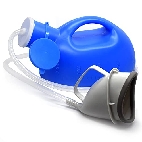 Urinals for Women Portable Leak-Proof Female urinals Ladies Urination Device 2000 ml Large Capacity Urine Cup for Old Women Urinary Incontinence Hospital beds Wheelchair (Blue)