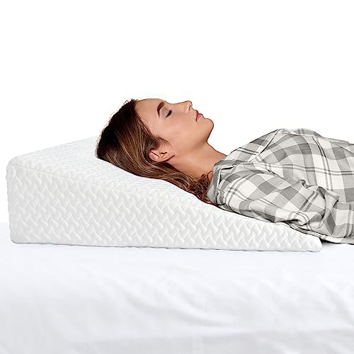 Milliard Wedge Pillow for Sleeping, with Memory Foam Top, Breathable and Removable Washable Cover (7.5 in Height by 25 in Wide)