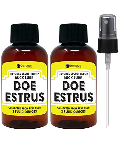 Outdoor Hunting Lab Nature's Secret Doe Estrus for Deer Hunting - Buck Attractant for Whitetail Deer - Doe Pee Deer Scent - Hunting Scent for Mock Scrapes, Scent Drags, and Drippers - 2 oz (2 Bottles)