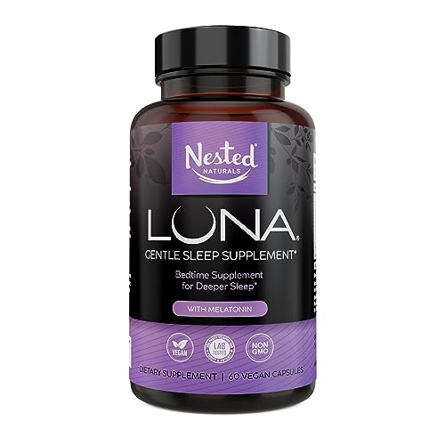 Luna | #1 Sleep Aid on Amazon | Naturally Sourced Ingredients | 60 Non-Habit Forming Vegan Capsules | Herbal Supplement with Melatonin, Valerian Root, Chamomile | Sleeping Pills for Adults