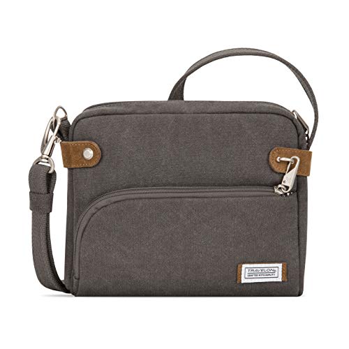 Travelon Anti-theft Heritage Crossbody Bag, Pewter