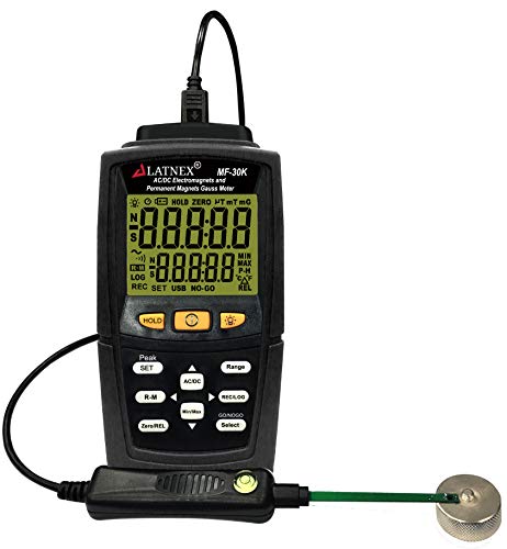 MF-30K AC/DC Gauss Meter with Certificate, Measures Magnetic Fields Strength and Pole(Residual Magnet, Permanent). Integrated High AC ElectroMagnetic Fields Level Measurement (