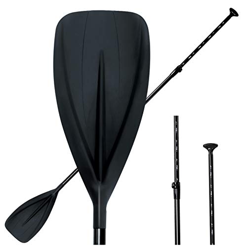 Karltion SUP Paddle - Adjustable 3 Pieces Stand-Up Board Paddles Floating Aluminum Alloy Shaft Easy Packable Travel SUP-Black