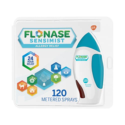 Flonase Sensimist Allergy Relief Nasal Spray Non Drowsy Allergy Medication, Gentle Mist - 120 Sprays - Fall and Seasonal Allergy Relief