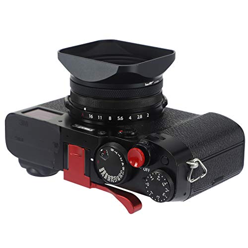 Haoge LH-X200B Square Metal Lens Hood with 49mm Adapter Ring Metal Cap for Fujifilm X100VI Fuji X100V X100F X100T X100S X70 Fuji Photo Camera Accessories Black