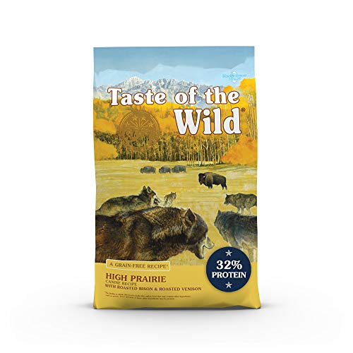 Taste of the Wild High Prairie Canine Grain-Free Recipe with Roasted Bison and Venison Adult Dry Dog Food, Made with High Protein from Real Meat and Guaranteed Nutrients and Probiotics 28lb